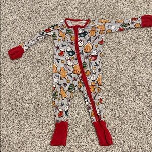Little Sleepies Gingerbread and Holiday Print Footie